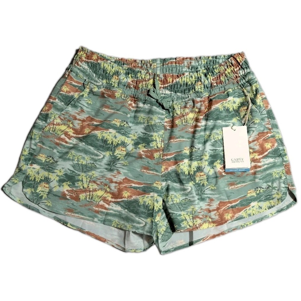 Carve Designs Bali Shorts Womens Large Hula Tropical Hawaiian SHBP19-357-LG